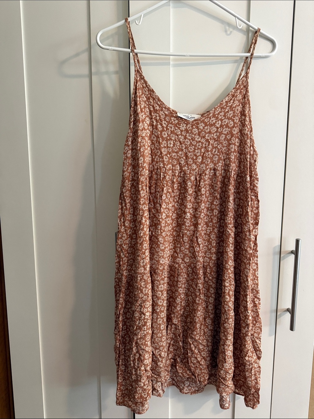 Cathy Jean Rust Floral Mini Slip Dress